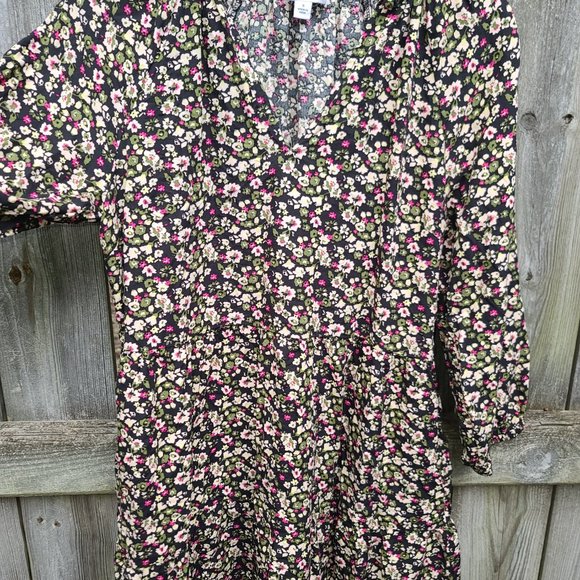 Caralyn Mirand The Drop size S Floral Mini Dress Tunic 3/4 sleeve - Picture 7 of 9